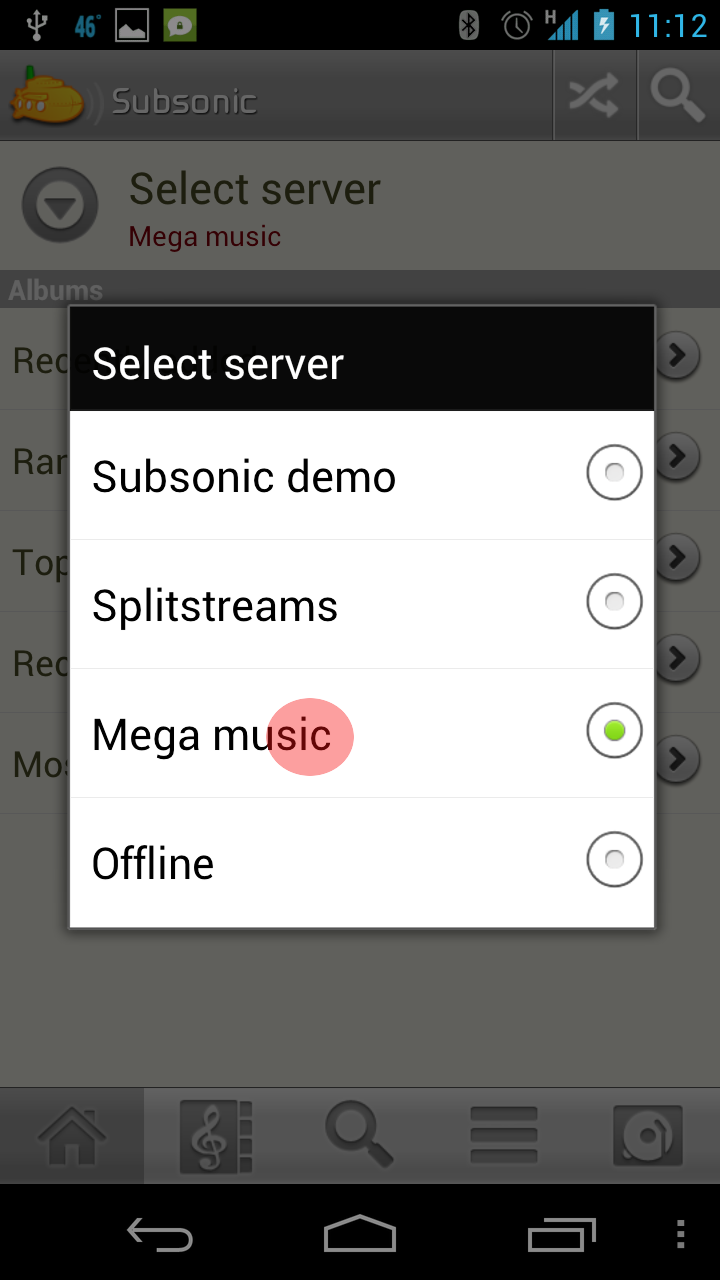 Select the Server
